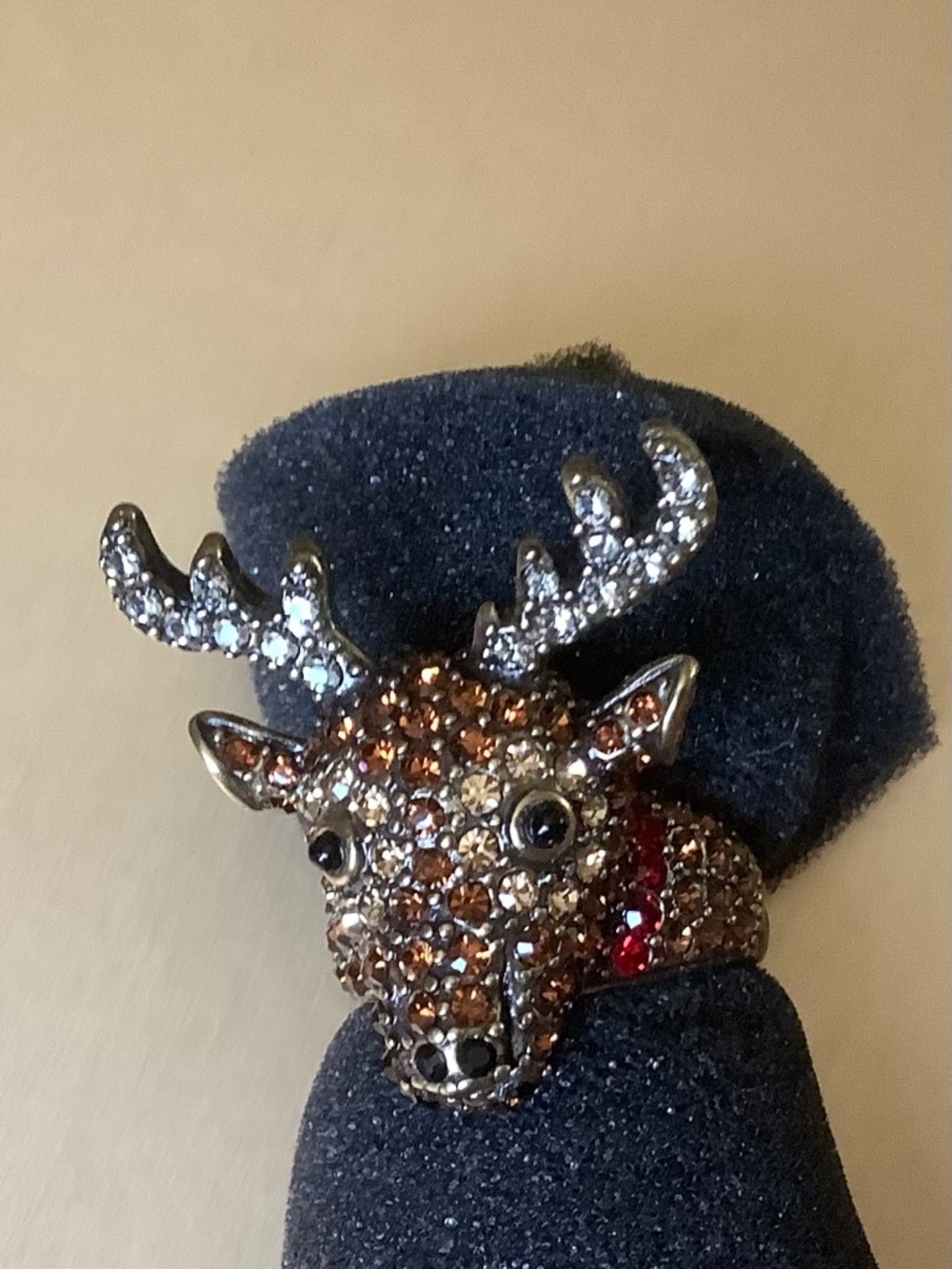 Heidi Daus Rudy Reindeer Holiday Collection Crystal Ring SZ 9 - Picture 4 of 14